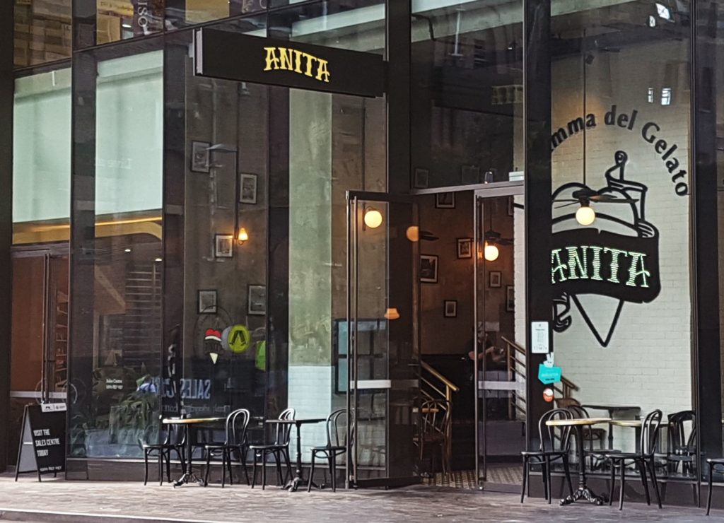 The entrance to Anita is at the rear of the Central Park Mall.