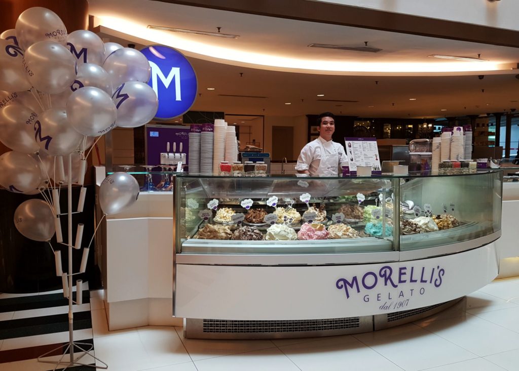 In the middle of Bangsar Shopping Center, Morelli's Gelato cabinet showcases its gelato range