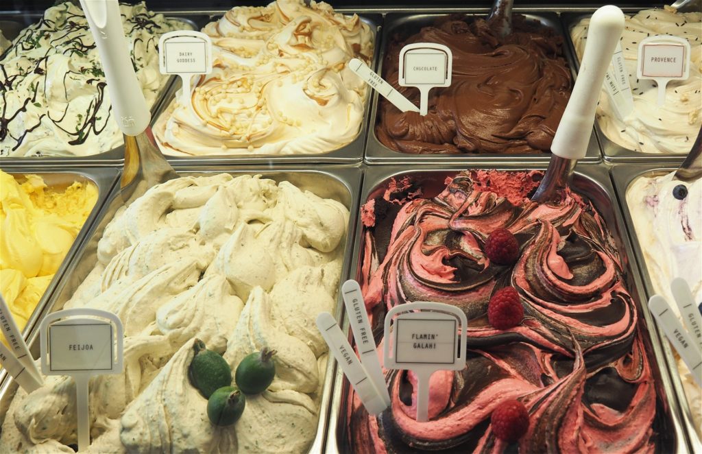 The gelato cabinet at Miinot